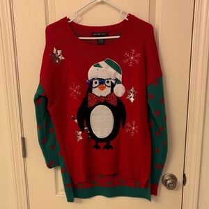 United States Sweaters Festive Penguin Sweater - Red and Green